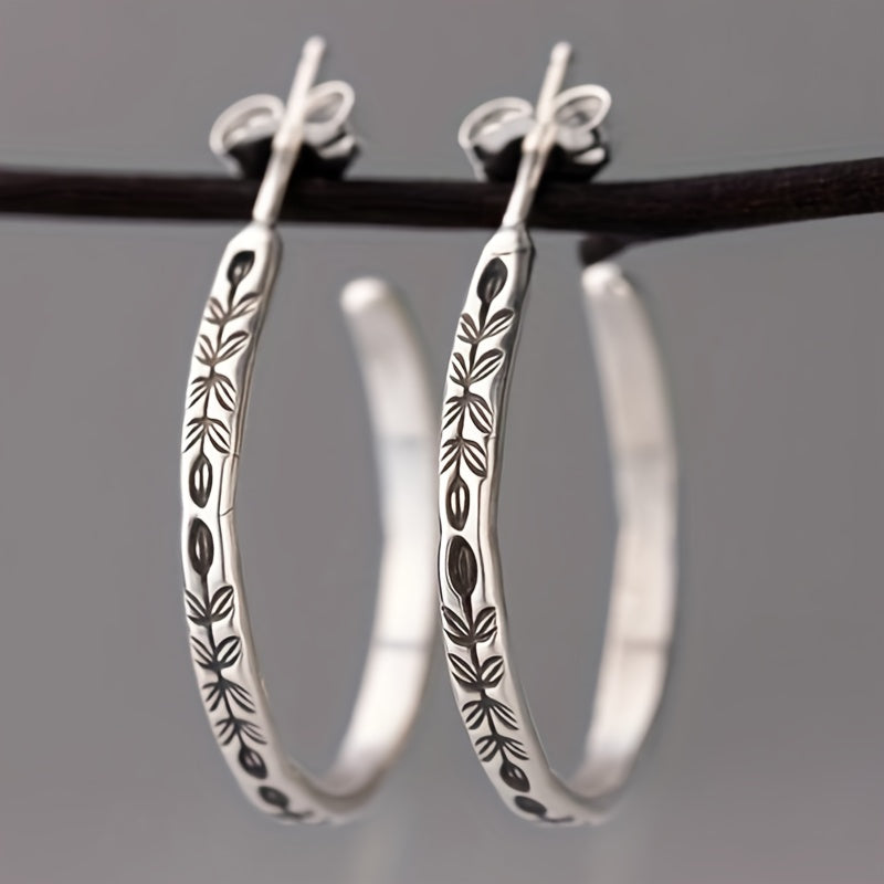 Marina | Silvery Statement Hoop Earrings
