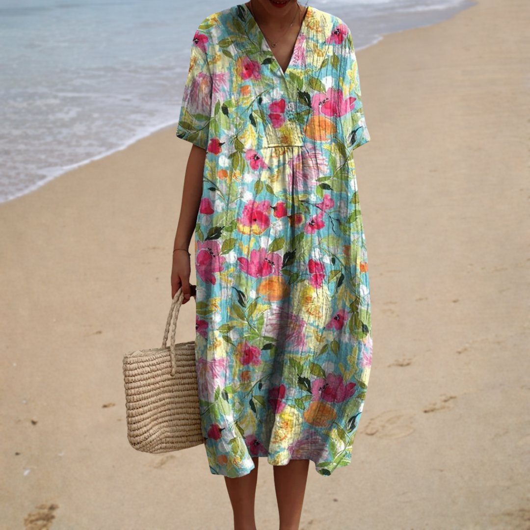 Jazmin | Long Floral Beach Dress
