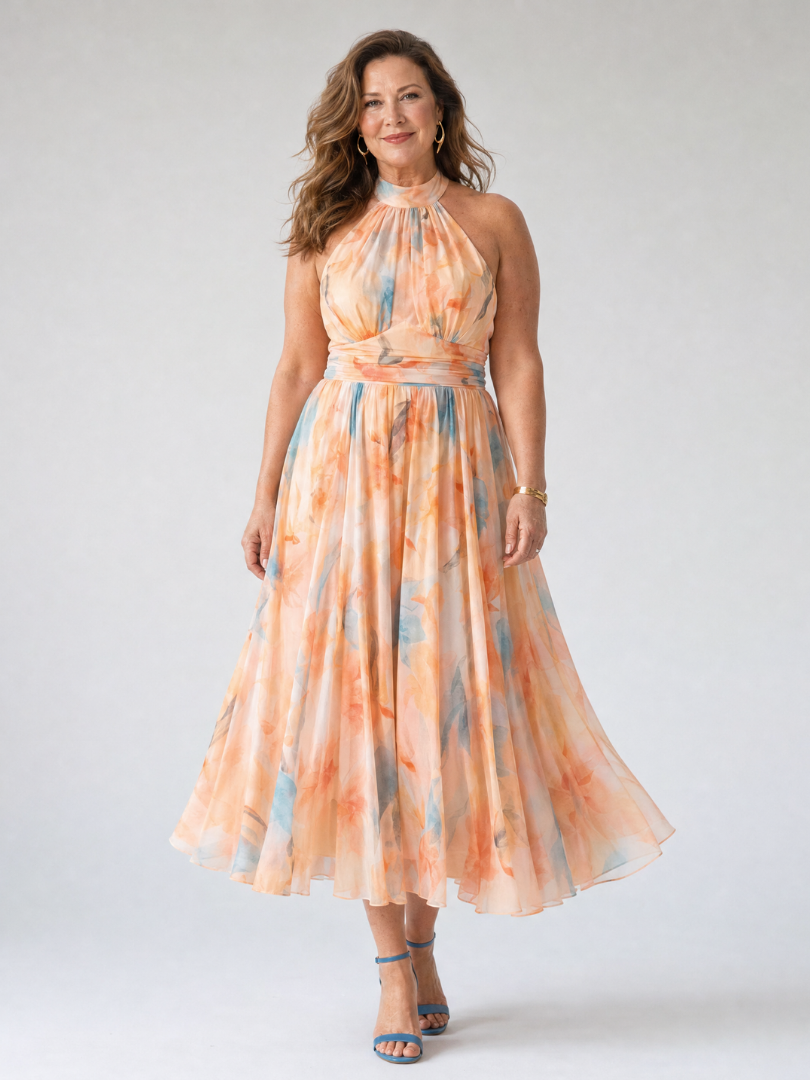 Birtie | Soft Halter Midi Dress