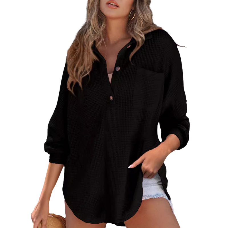 Céleste | Lightweight Button V-Neck Tunic
