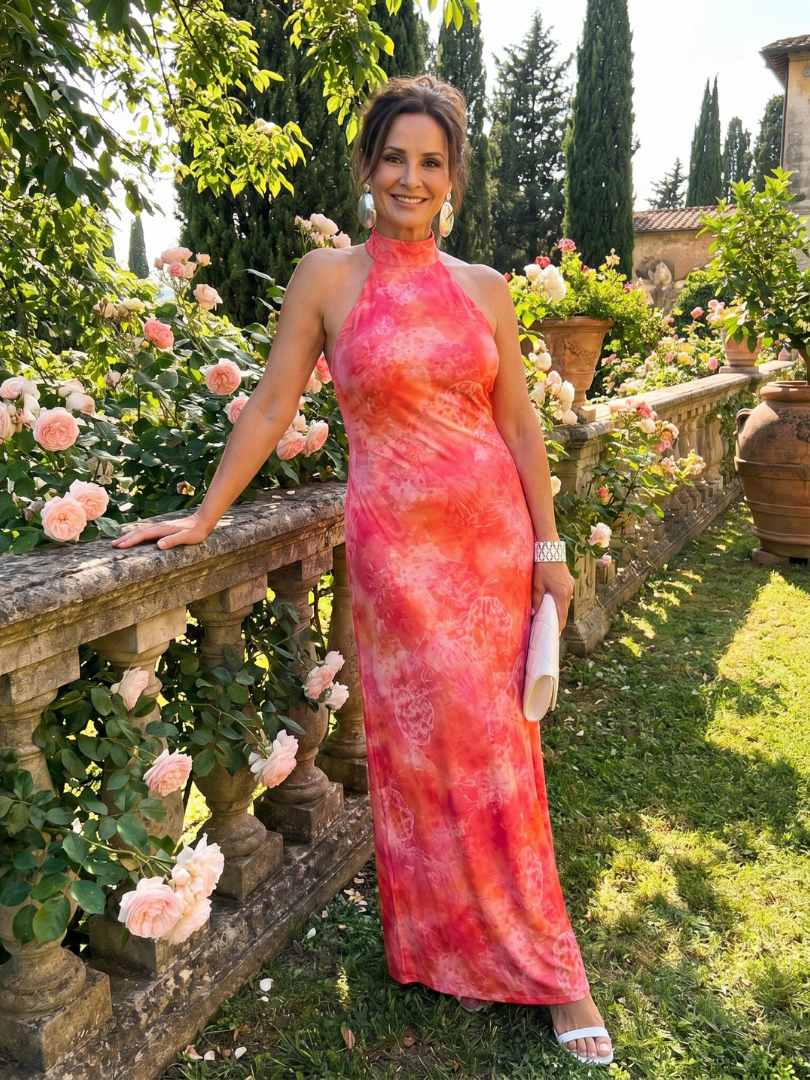 Doretha | Halter Neck Printed Maxi Dress