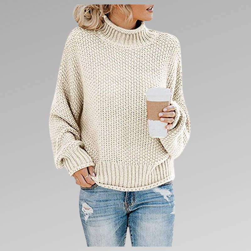Sage | Oversized Chunky Turtleneck Sweater