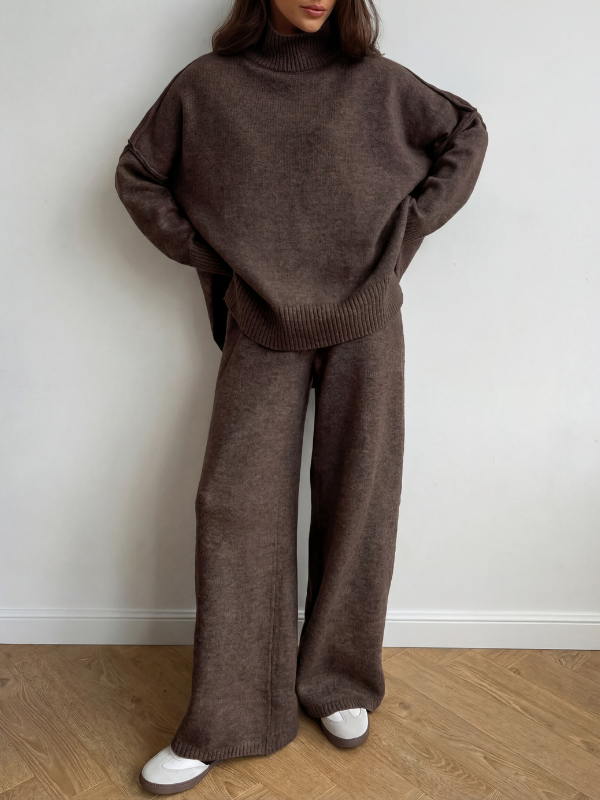 Céleste | Turtleneck & Wide-Leg Knit Set