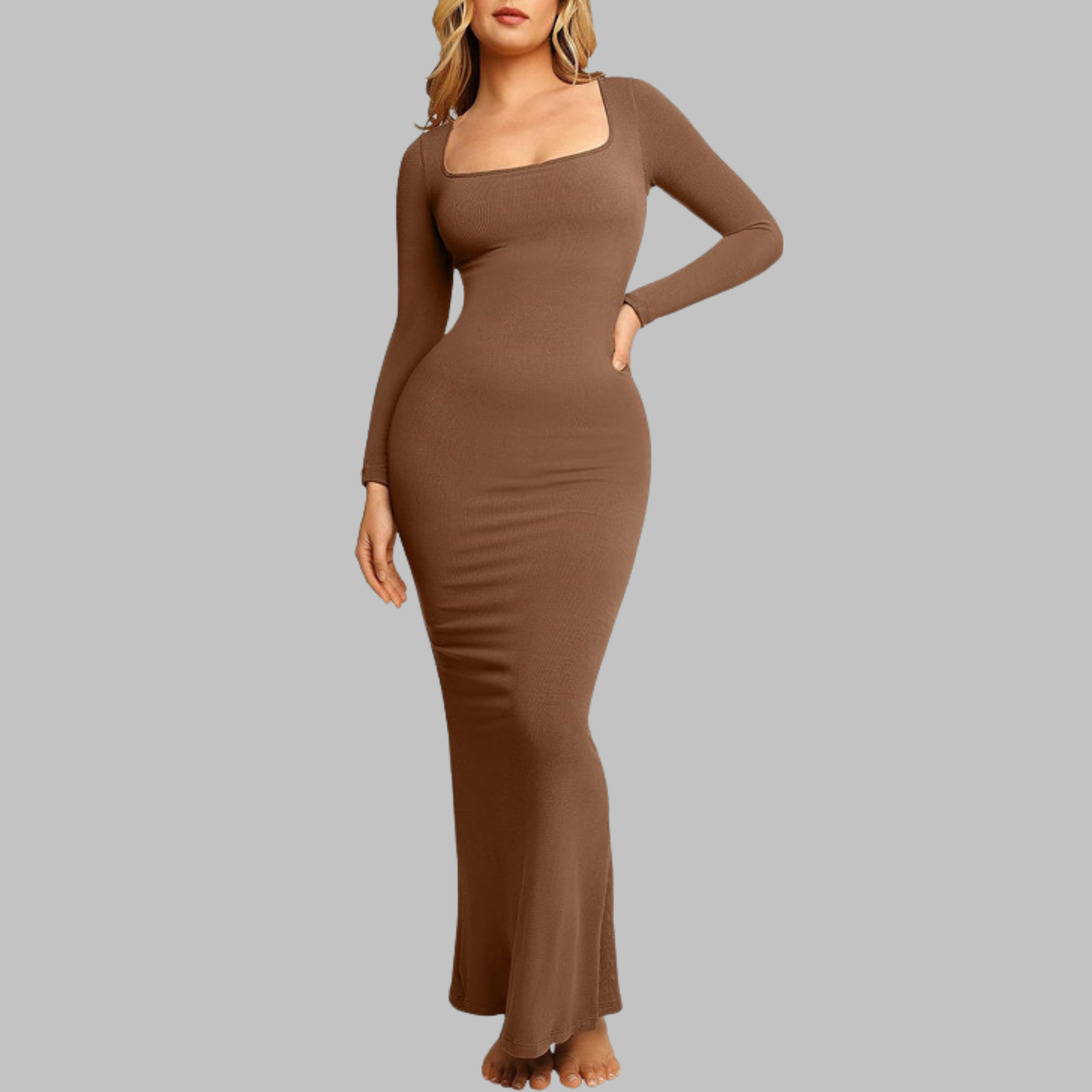 Vivienne | Long Sleeve Shapewear Midi Dress