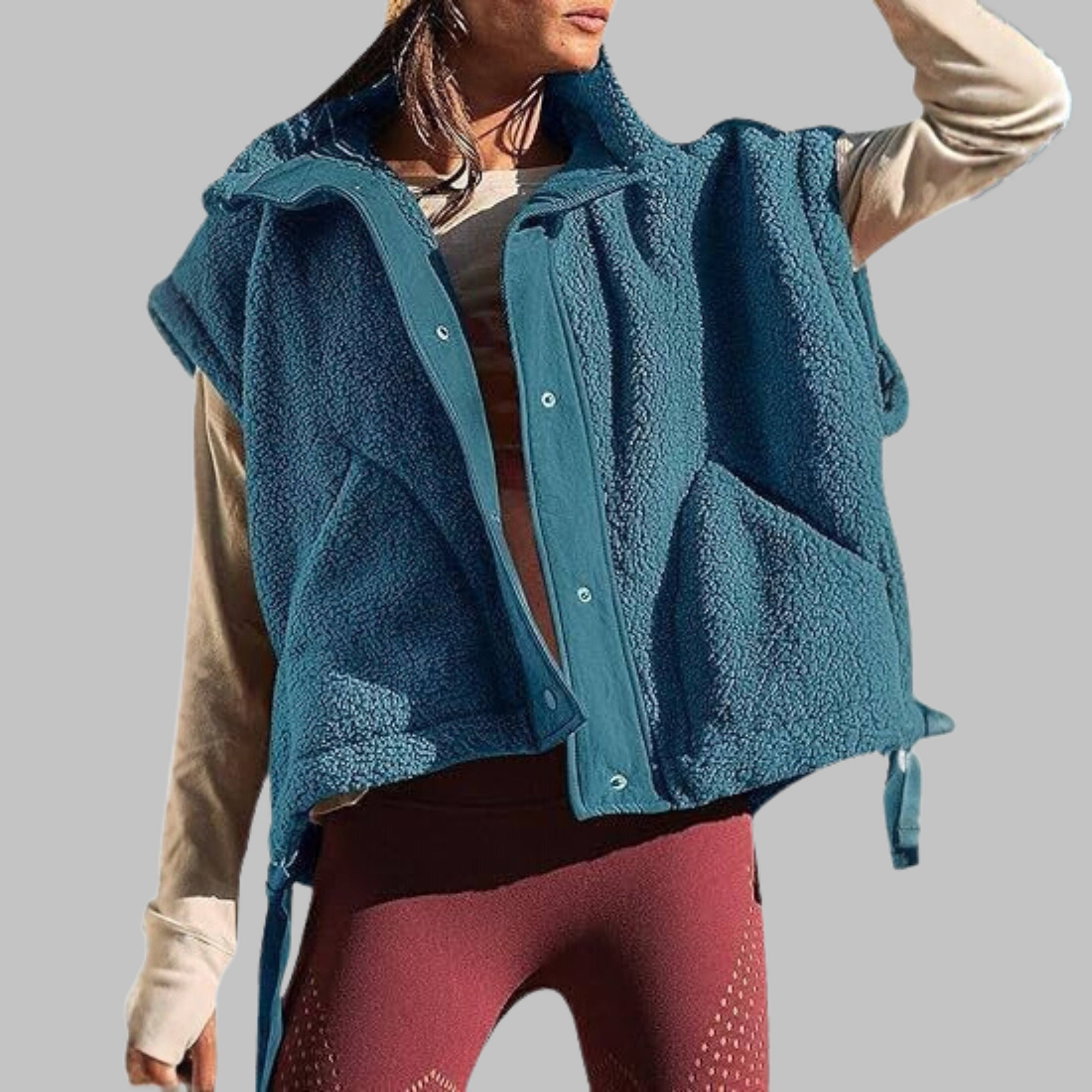 Camille | Cozy Fleece Button-Down Vest