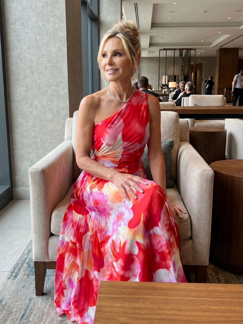 Marcella | One-Shoulder Pleated Midi Dress