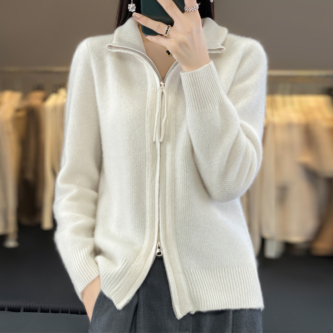 Céleste | Minimalist Zip Knit Sweater