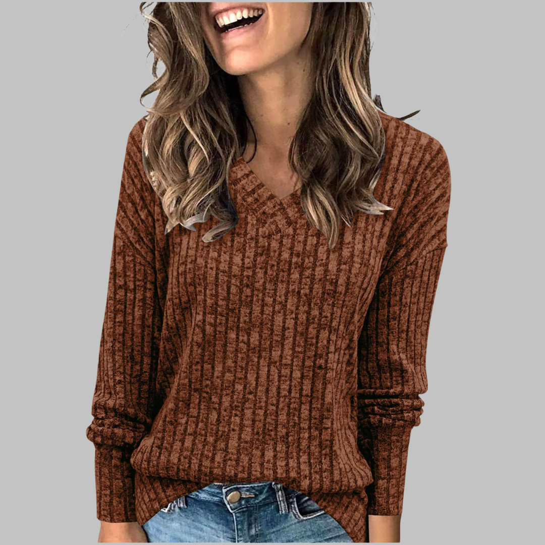 Celeste | Soft V-Neck Long Sleeve Top
