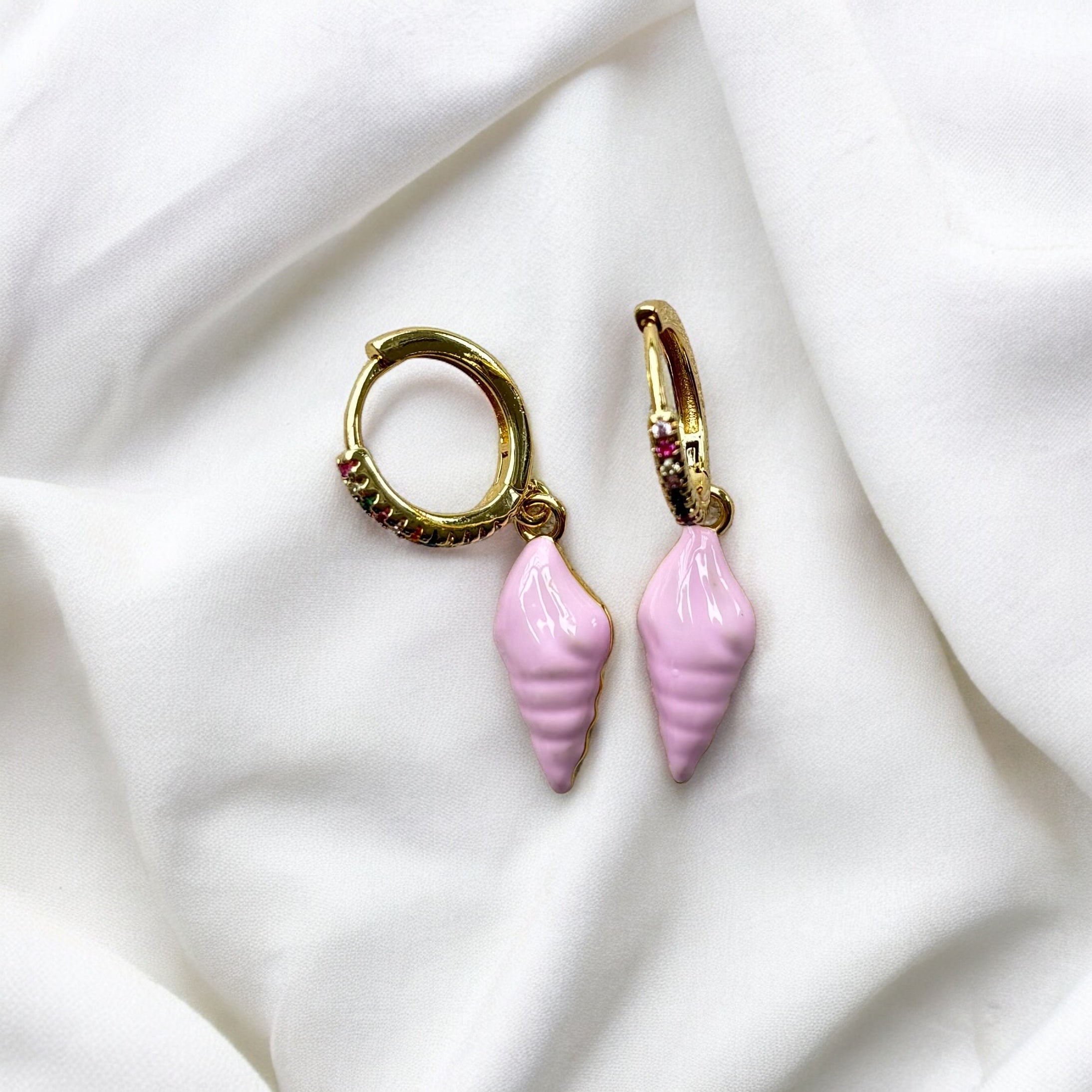 Nanci | Coral Handmade Gold Hoops