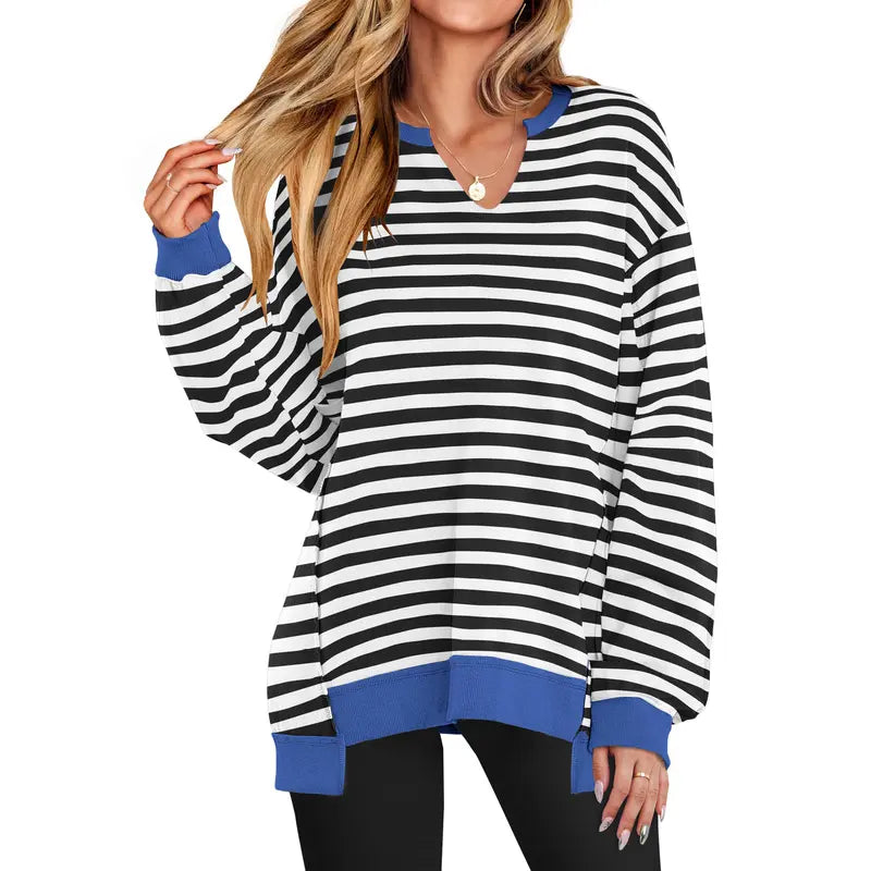 Camille | Oversized V-Neck Lightweight Sweatshirt