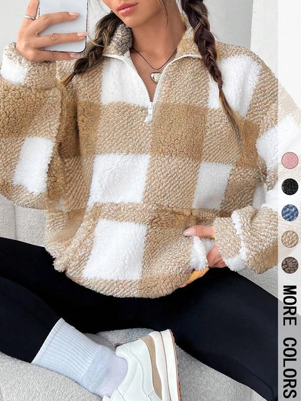 Savanna | Plaid Half-Zip Sweatshirt