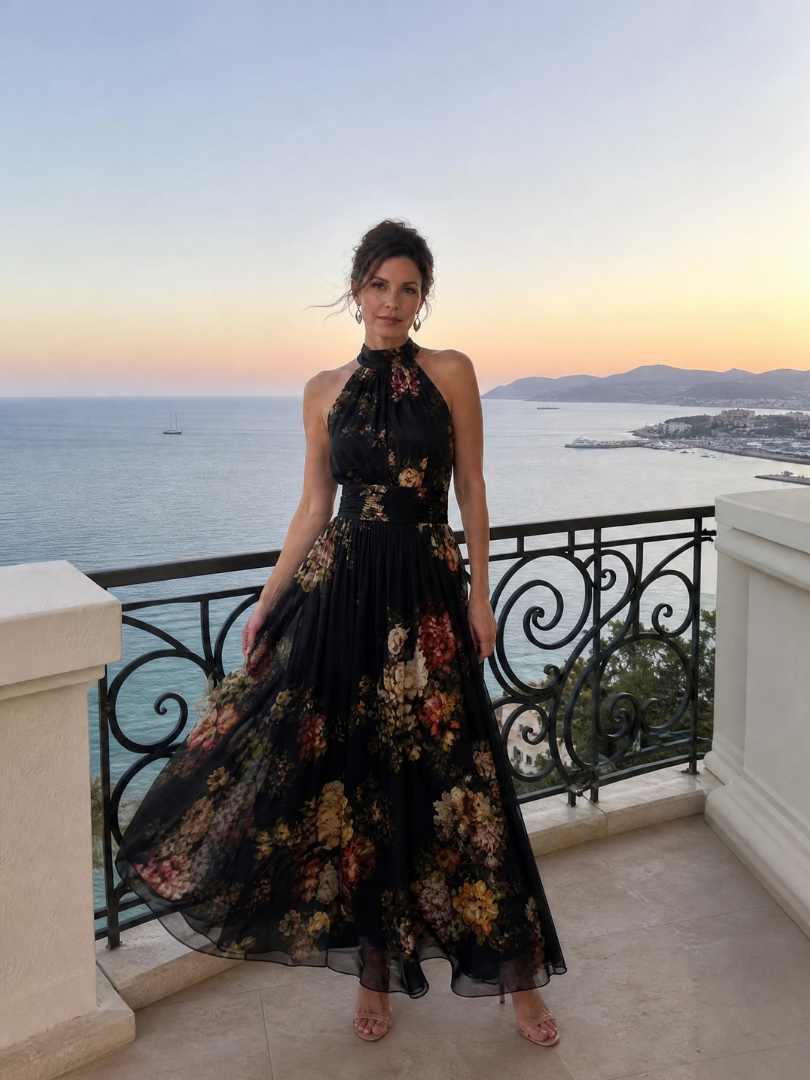 Sabrina | Floral Halter Midi Dress