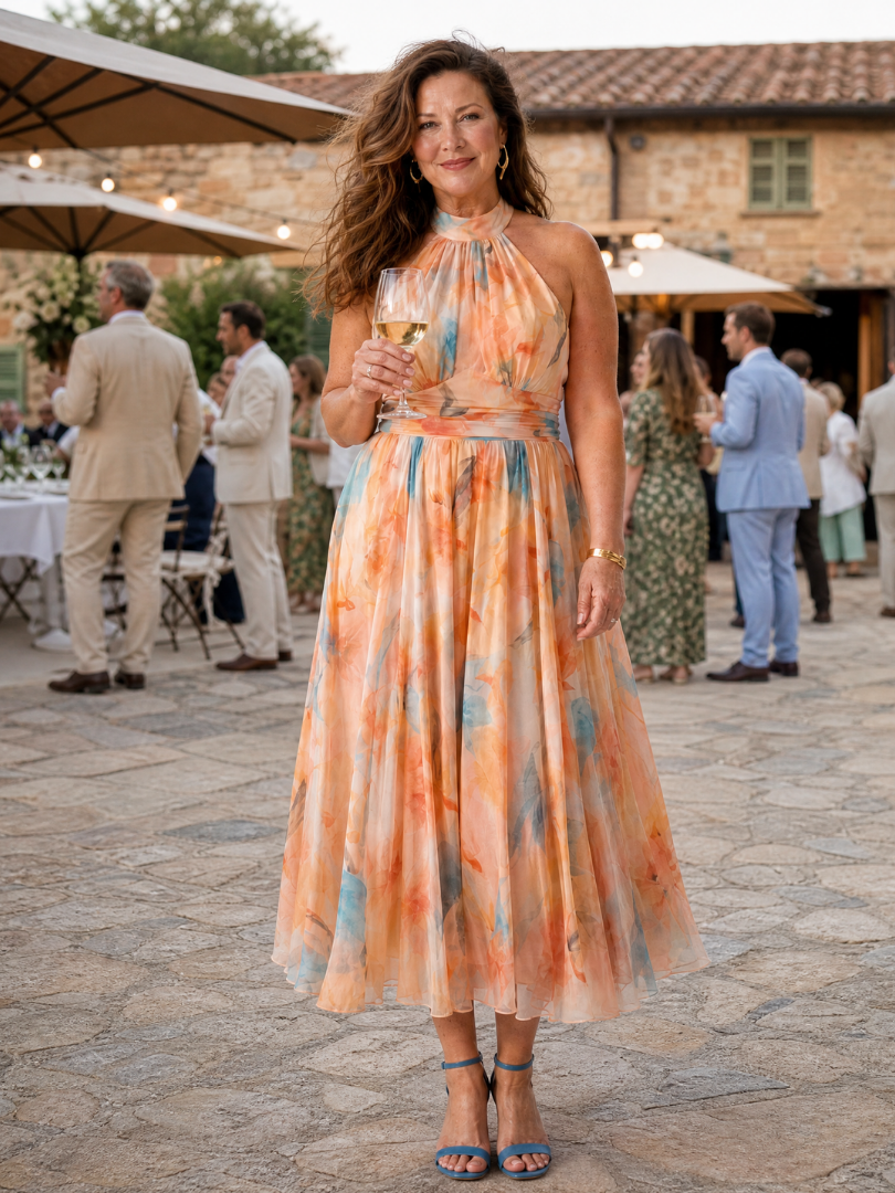 Birtie | Soft Halter Midi Dress