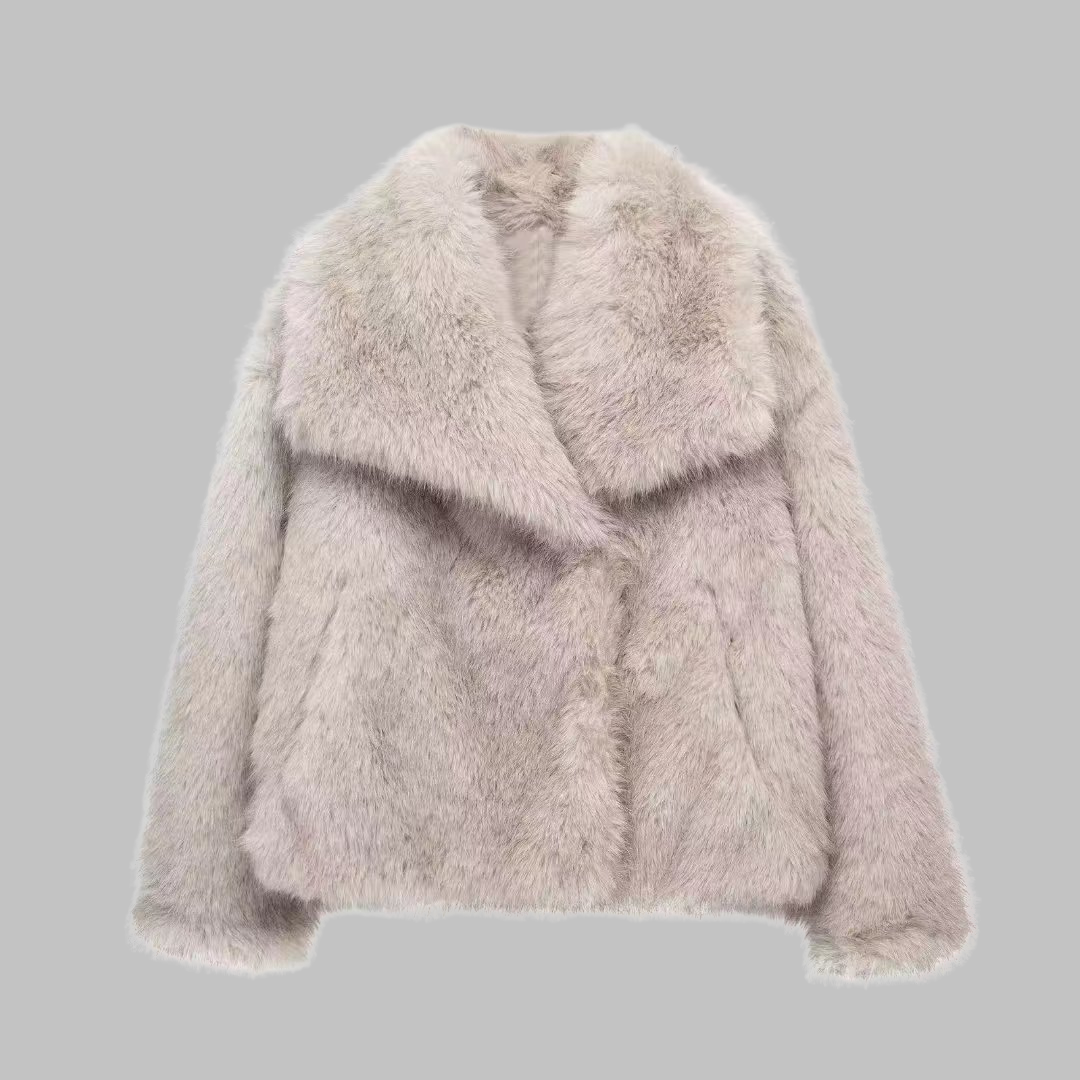 Vivienne | Collared Fuzzy Long Coat