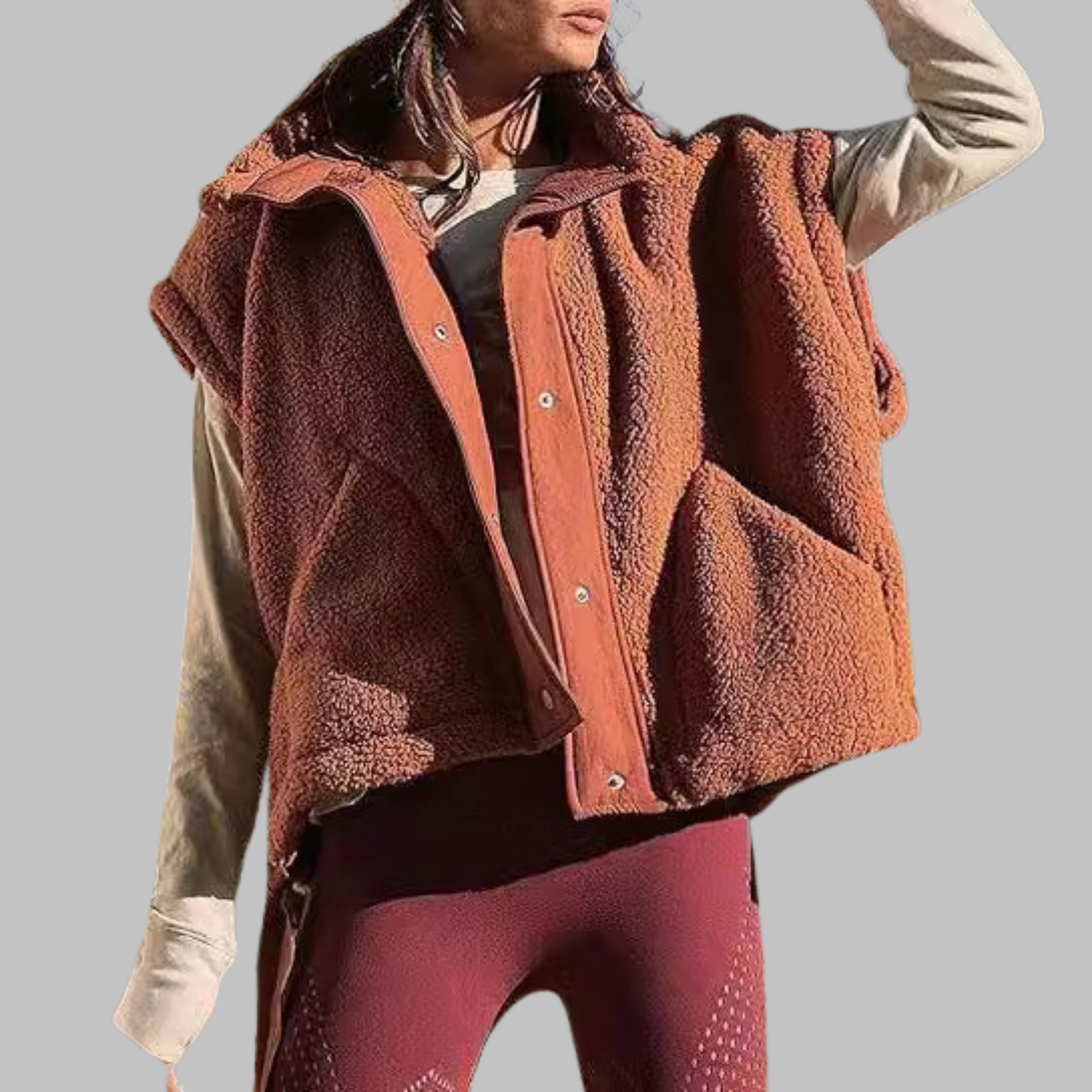Camille | Cozy Fleece Button-Down Vest