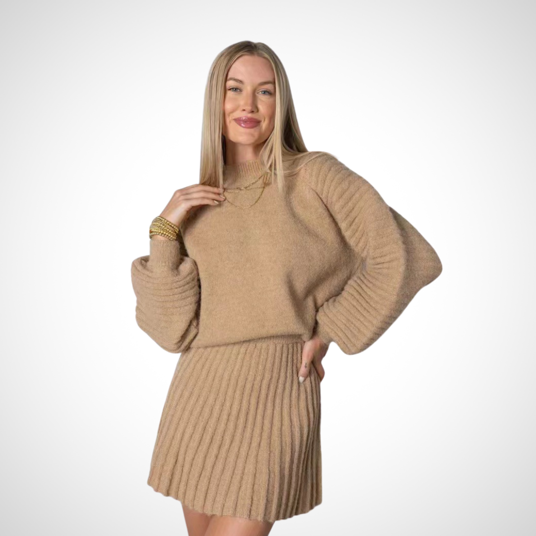Louisa | Ribbed Knit Two-Piece Fall Set