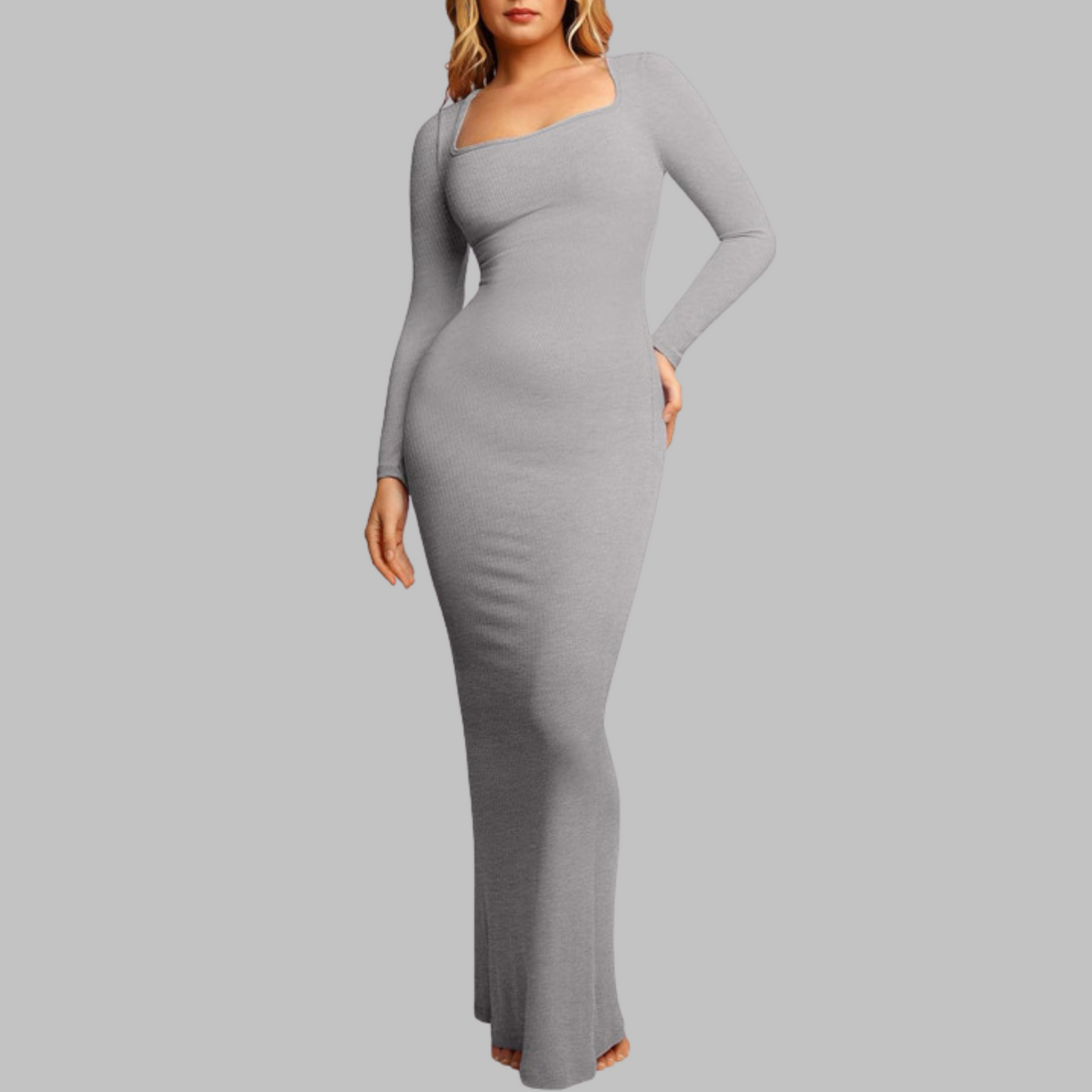 Vivienne | Long Sleeve Shapewear Midi Dress