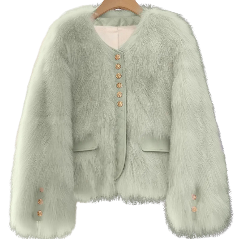 Vivienne | Faux Fur Patchwork Cropped Jacket