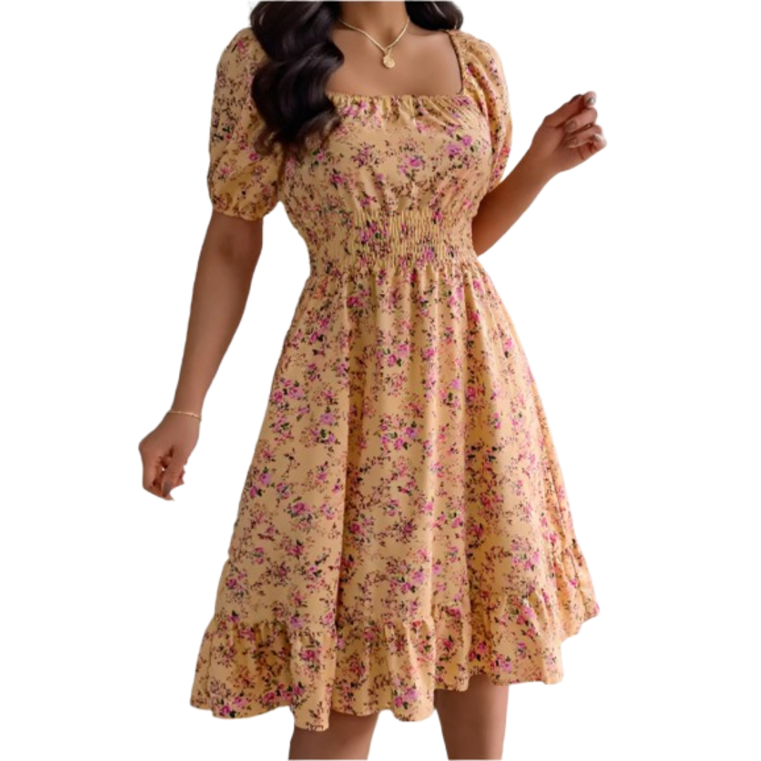 Solène | Square Neck Ruffled Sundress