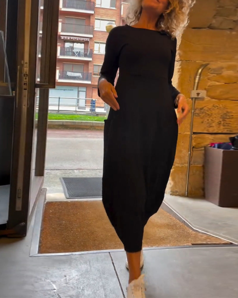 Céleste | A-Line Midi Dress Autumn Chic