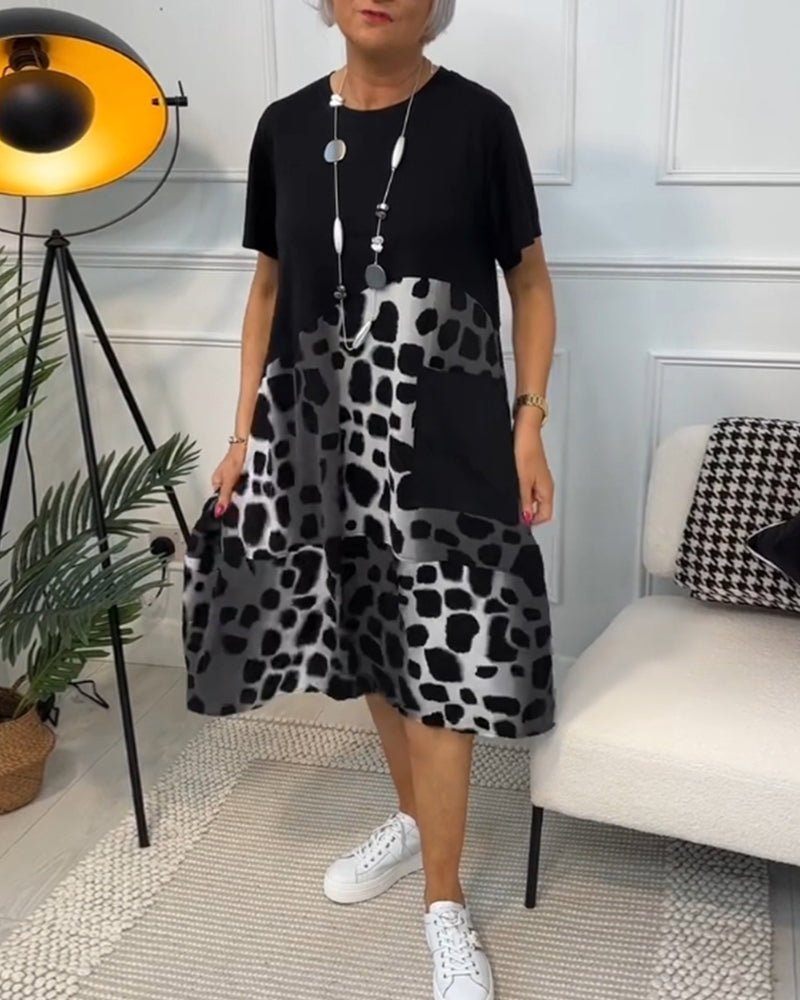 Peggie | Printed Midi Dress with Pockets