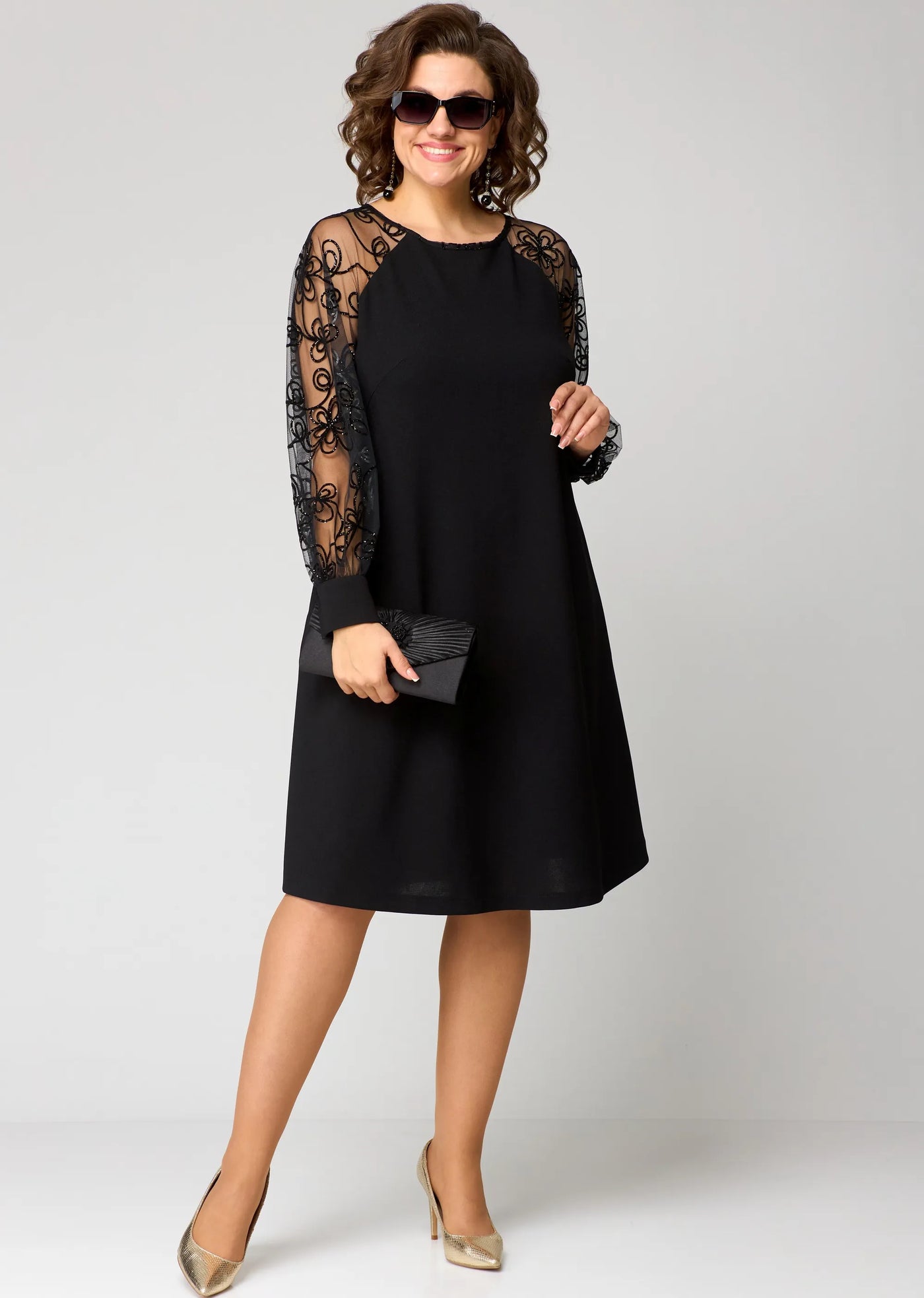 Rachael | Elegant Lace Dress with Slit Sleeves