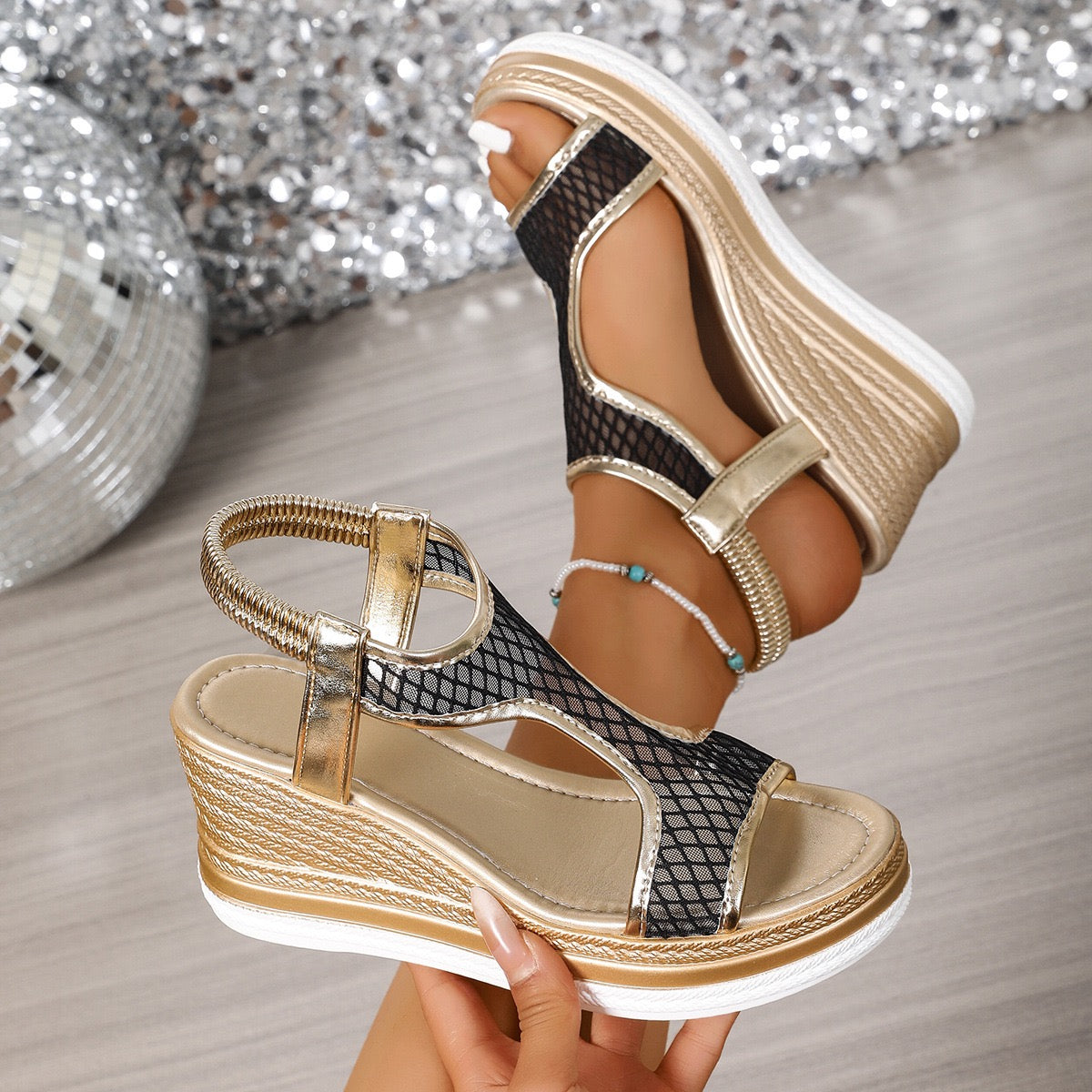 Rosa | Ergonomic Mesh Wedge Sandals