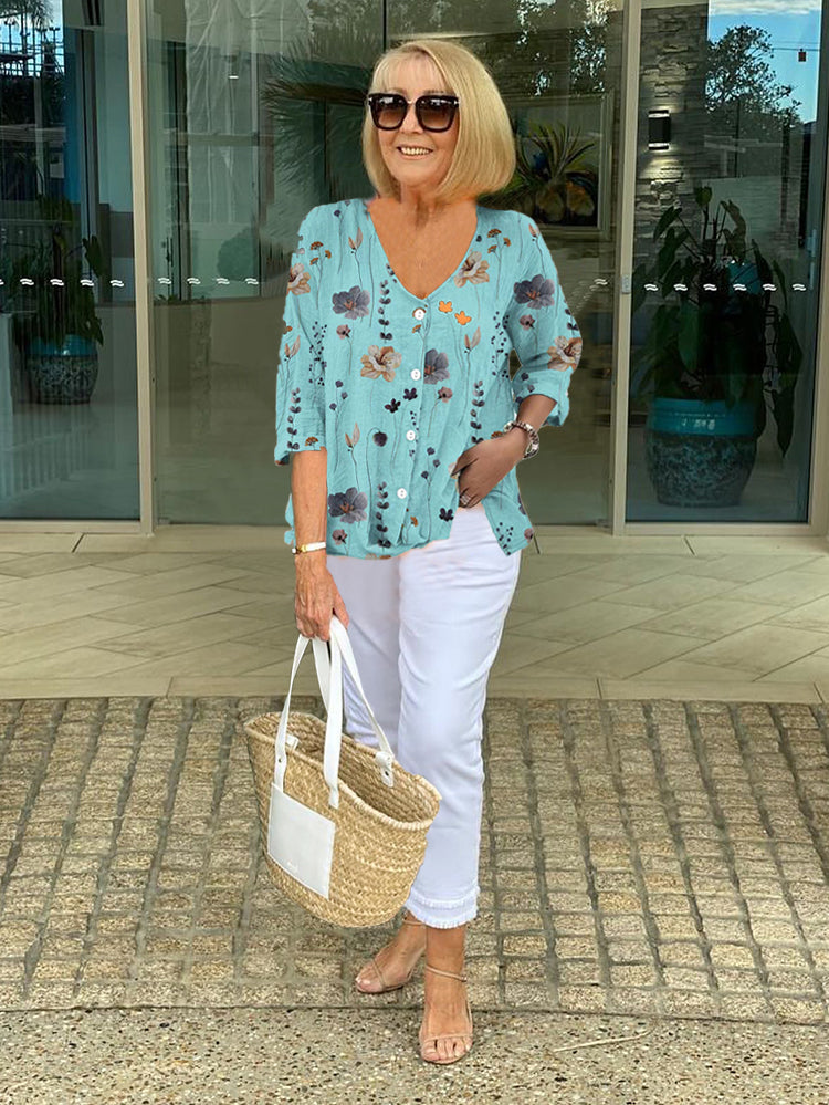 Eleonore | Printed Button Tunic Top