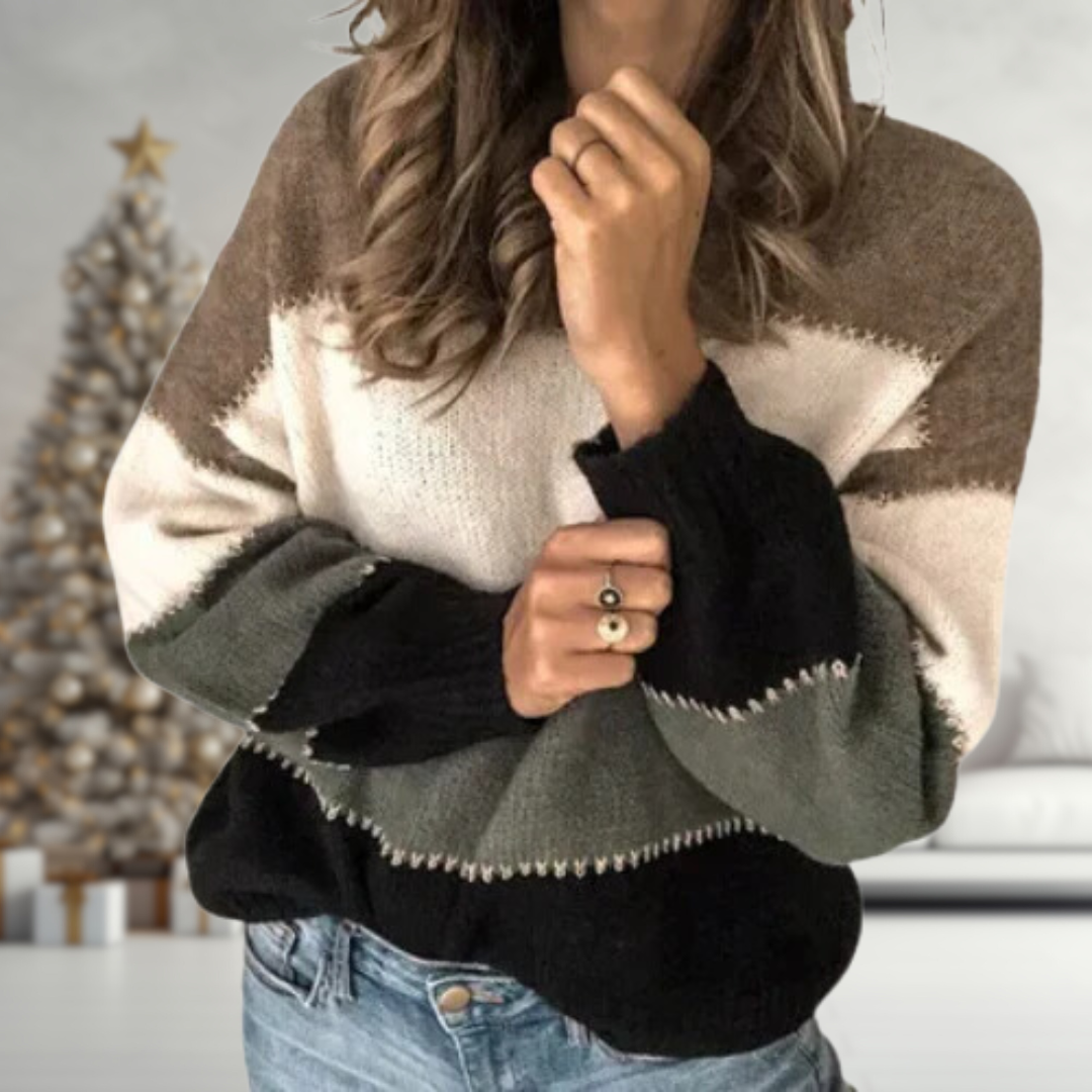 Vivienne | Colorblock Knit Sweater