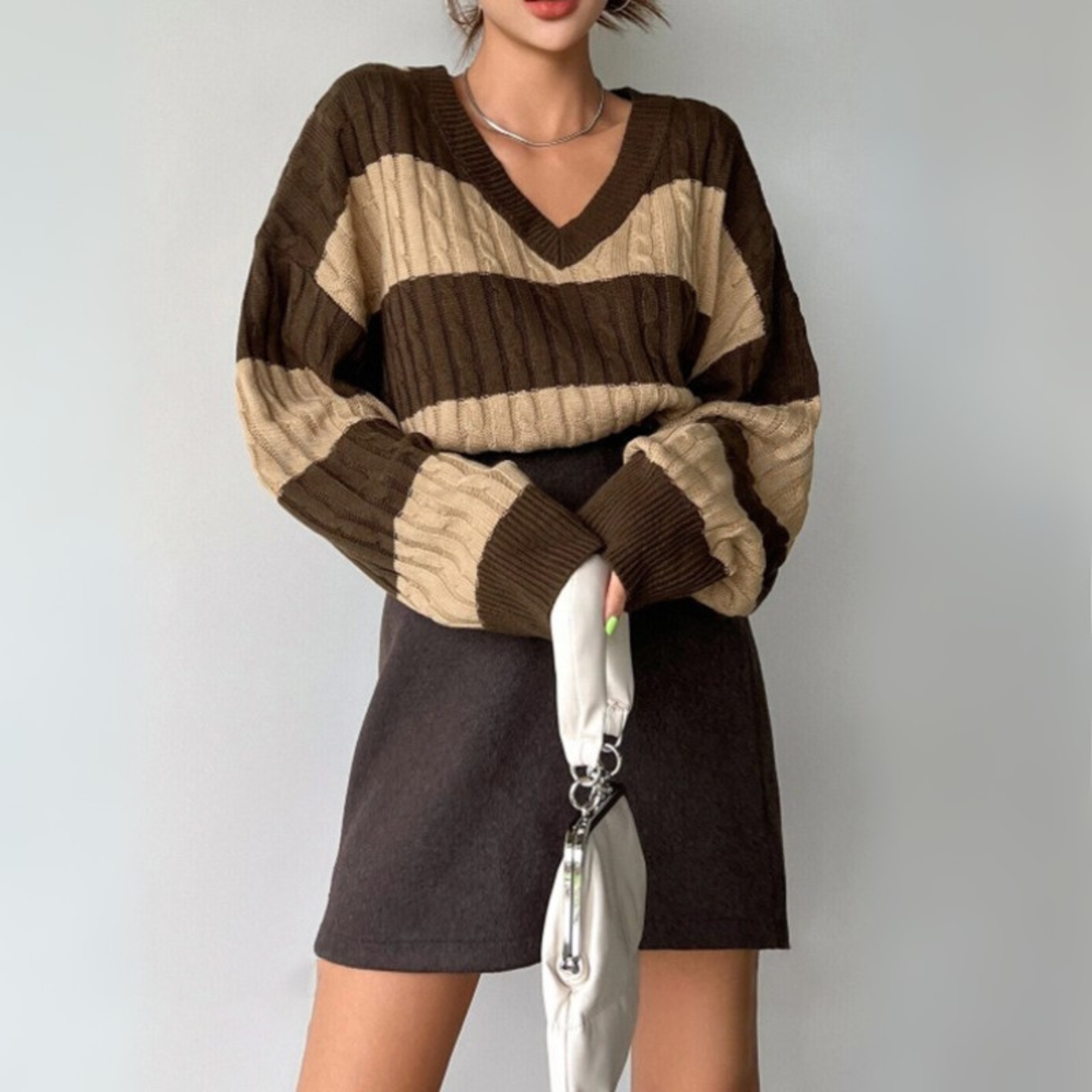 Céleste | V-Neck Long Sleeve Sweater