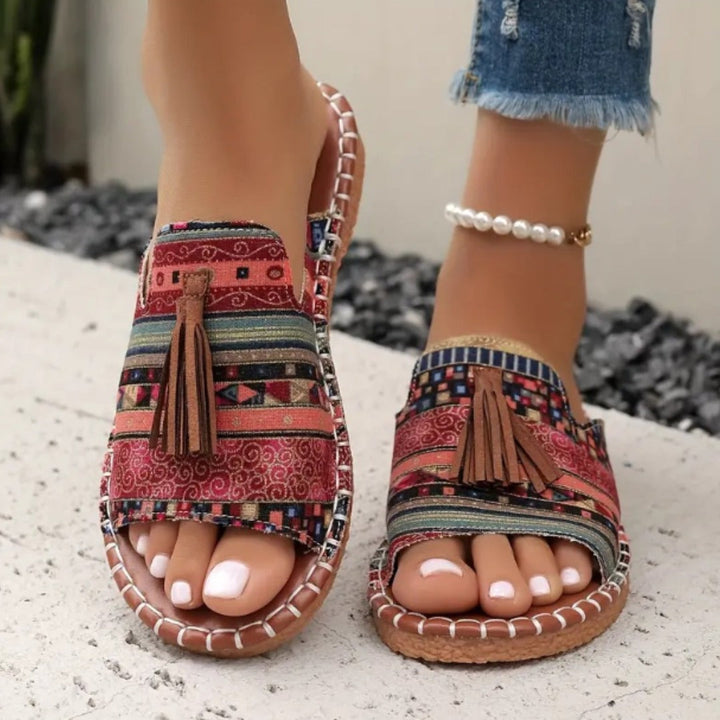 Aisha | Boho Ergonomic Tassel Sandals