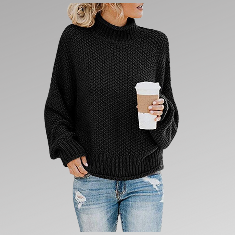 Sage | Oversized Chunky Turtleneck Sweater