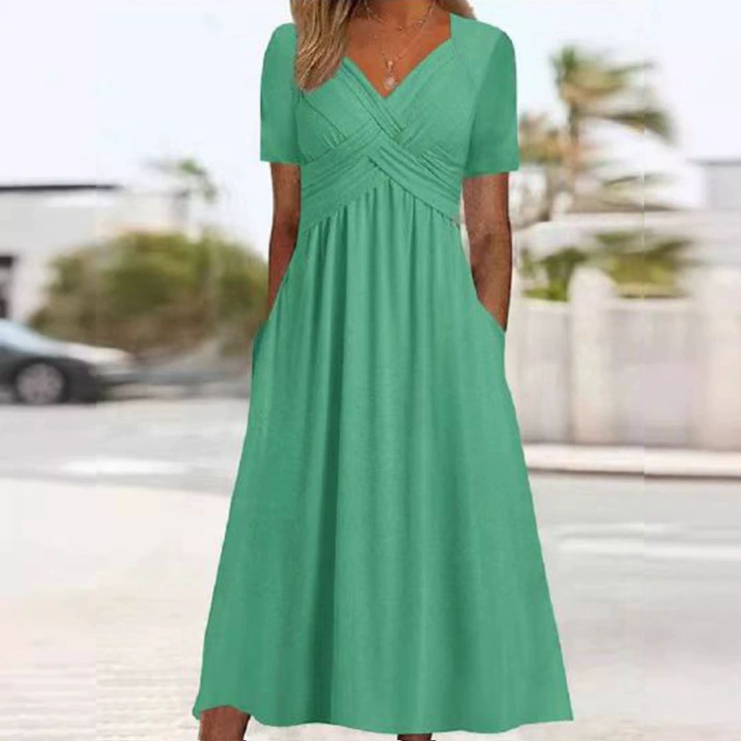 Davina | V-Neck Flattering Midi Dress