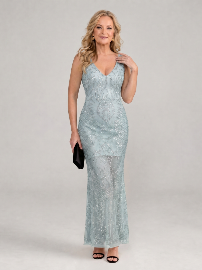 Dorothy | Sequin Sheer-Panel Midi Dress