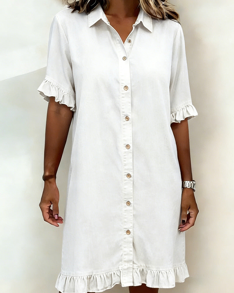 Anna | Ruched Denim Mini Dress