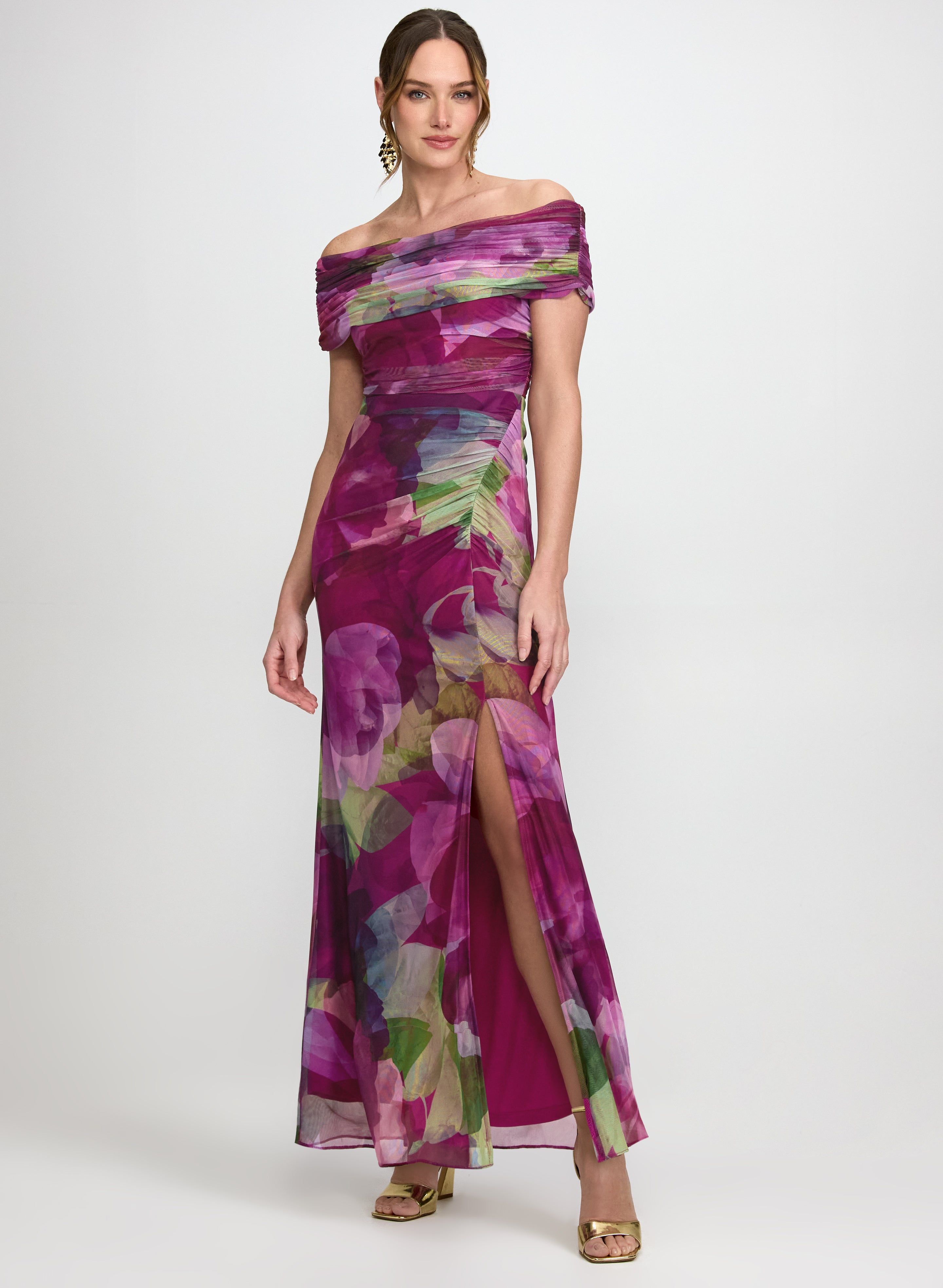 Rylee | Off-Shoulder Floral Mesh Dress