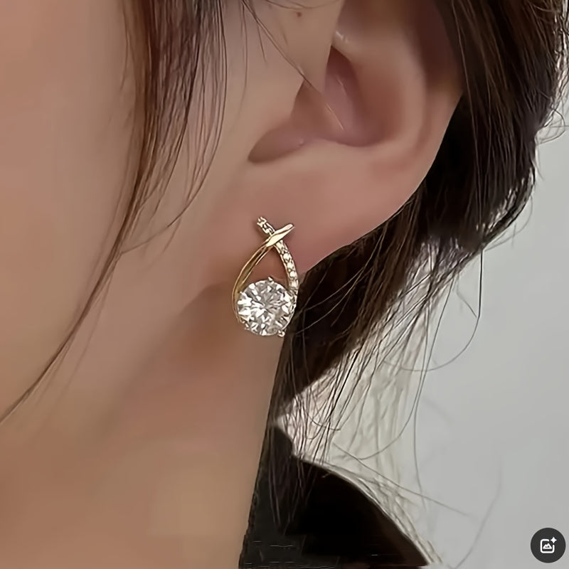 Ulani | Golden Cross Zirconia Studs