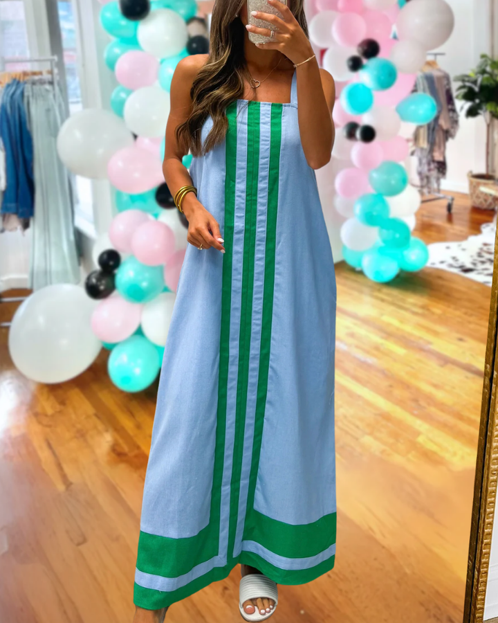 Kensley | Contrast Striped Maxi Dress