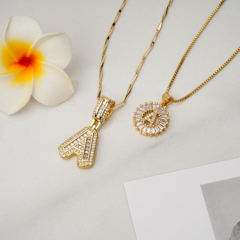 Avery | Initial Pendant Necklace Set of 2