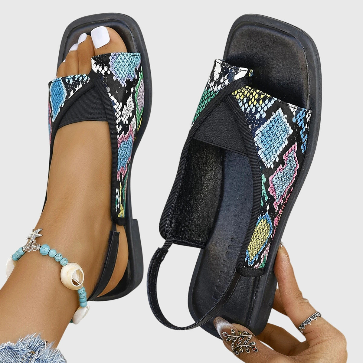 Avril | Orthopedic Square-Toe Sandals