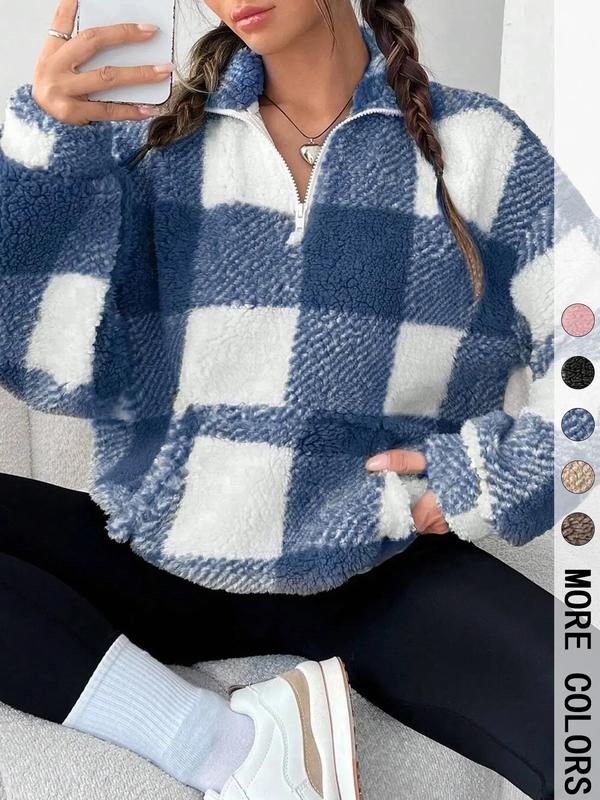 Savanna | Plaid Half-Zip Sweatshirt