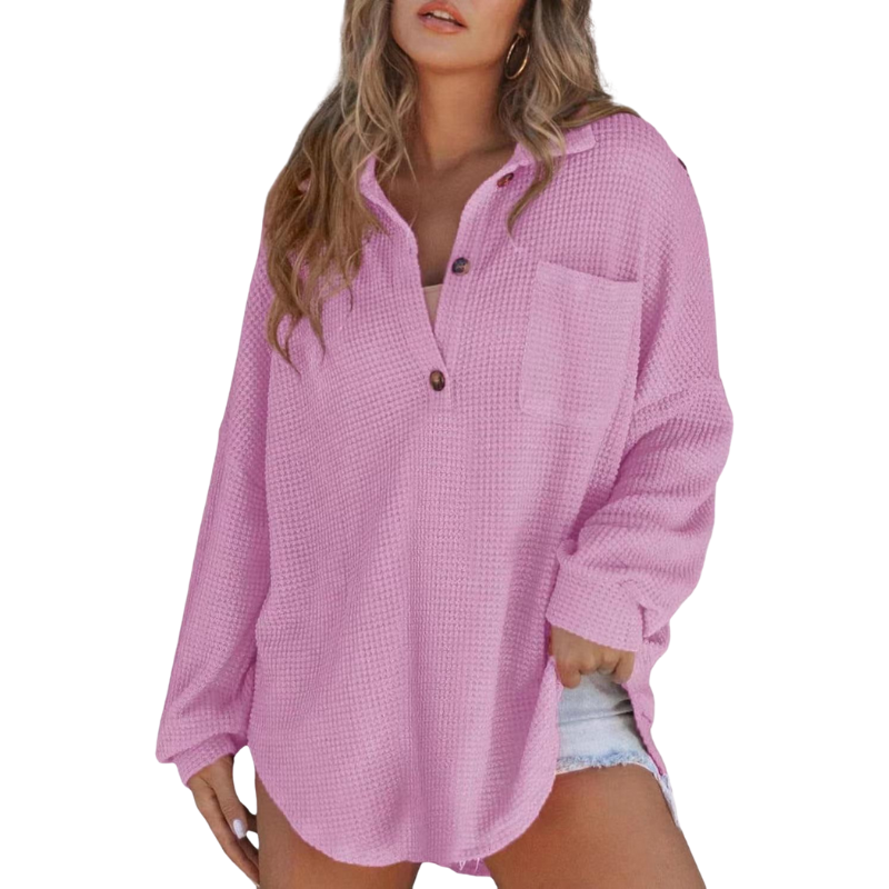 Céleste | Lightweight Button V-Neck Tunic