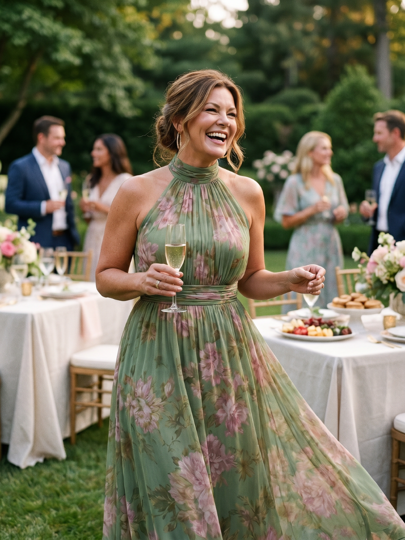 Ondine | Gathered Halter Midi Dress