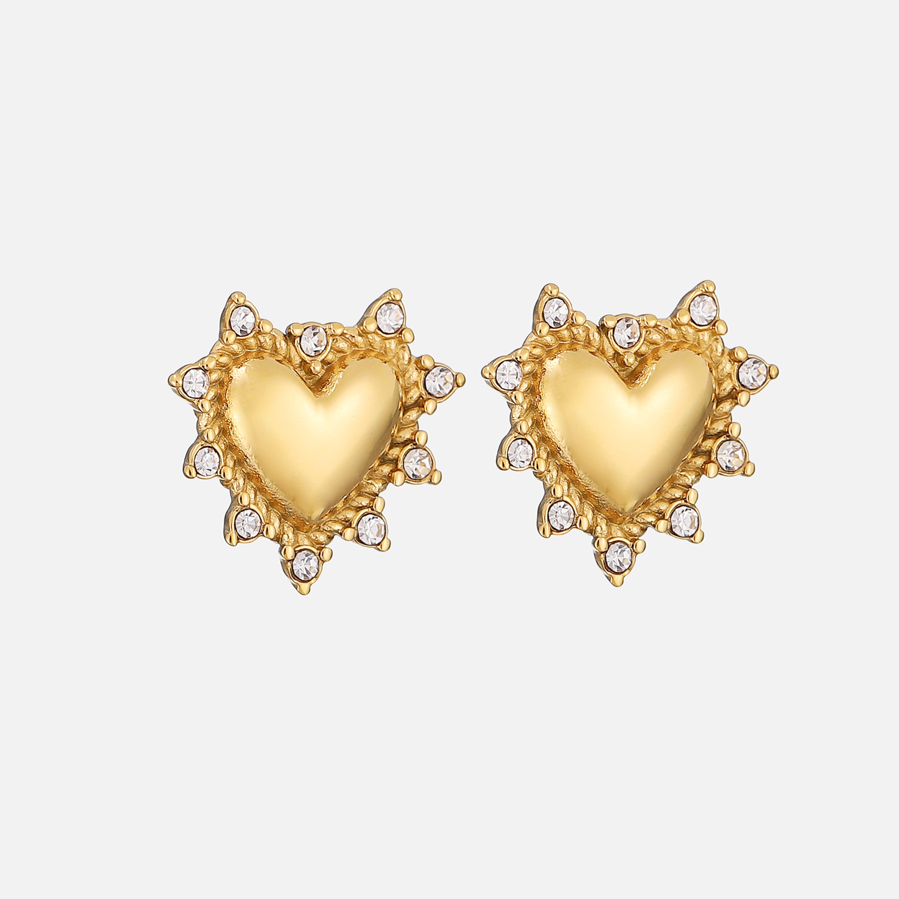 Yvette | Crystal Heart Stud Earrings