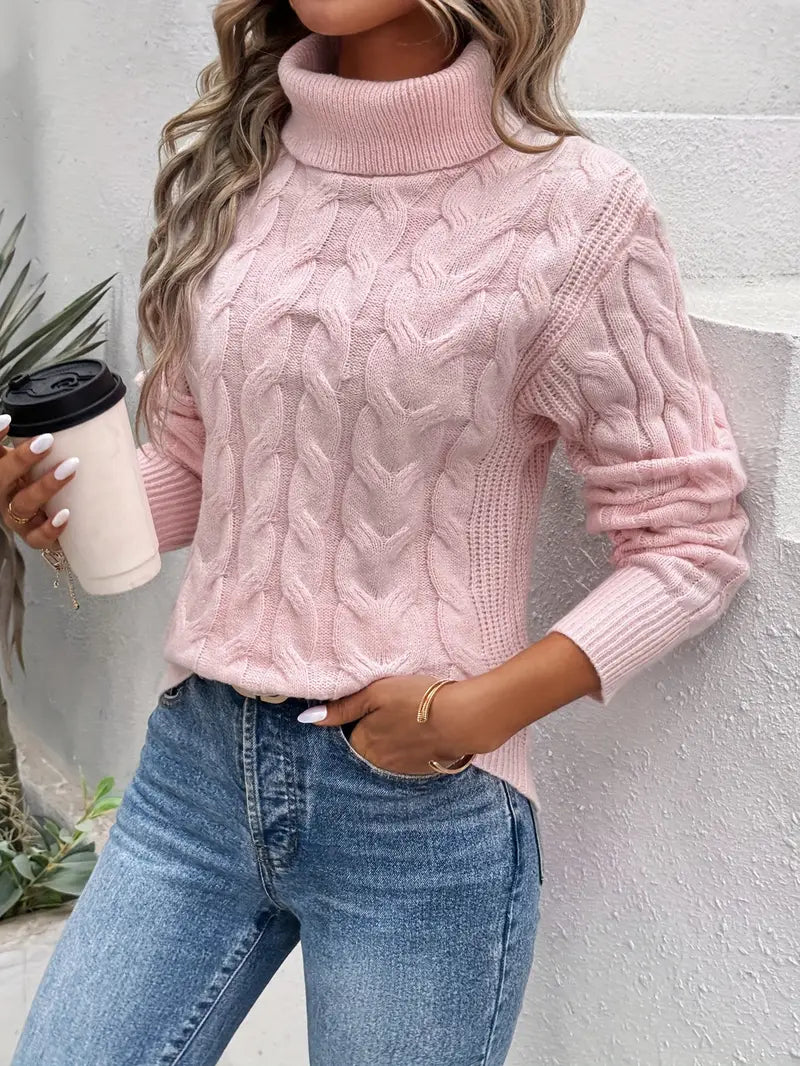 Céleste | Cable Knit Turtleneck Sweater
