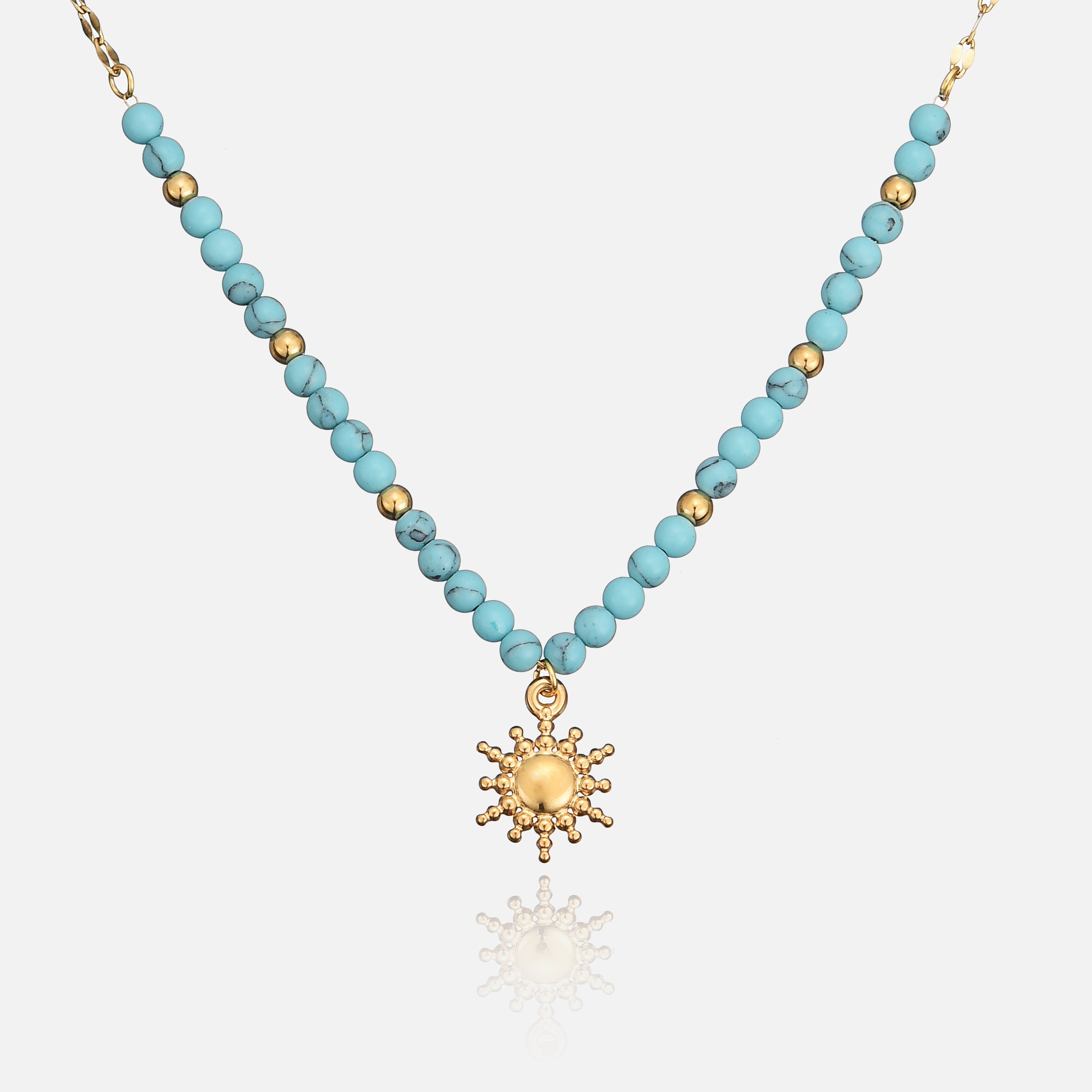 Anneliese | Sunburst Turquoise Beaded Necklace