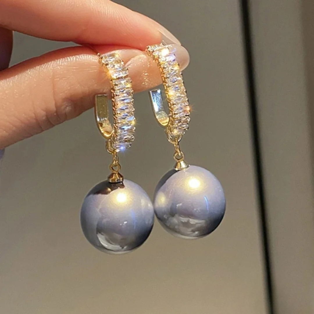 Essie | Pearl Zirconia Drop Earrings