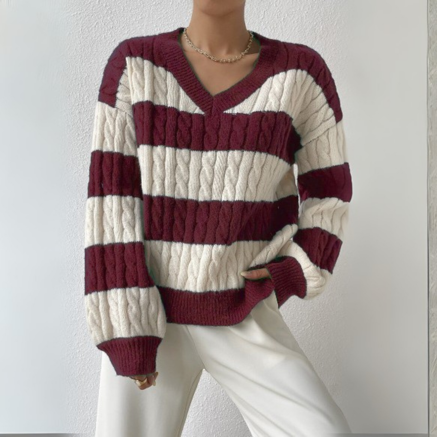 Céleste | V-Neck Long Sleeve Sweater