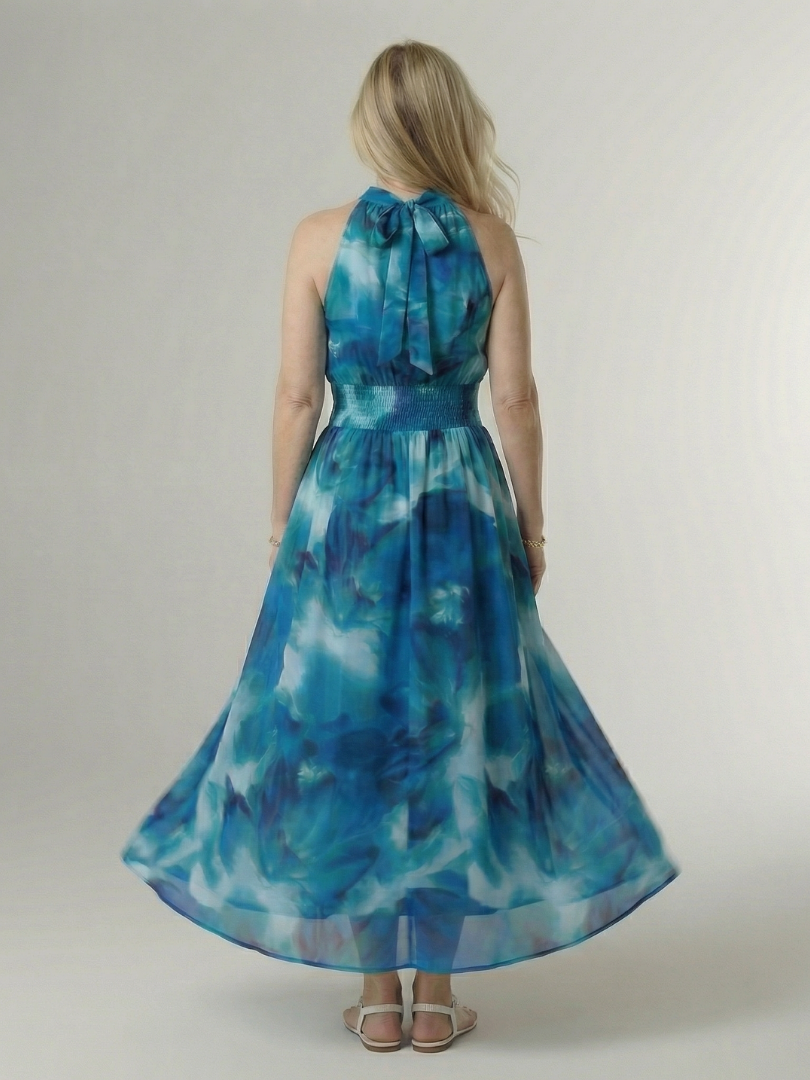 Rayna | Gathered Halter Midi Dress