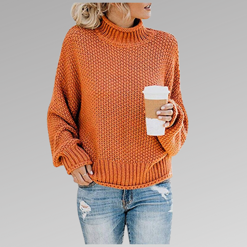 Sage | Oversized Chunky Turtleneck Sweater